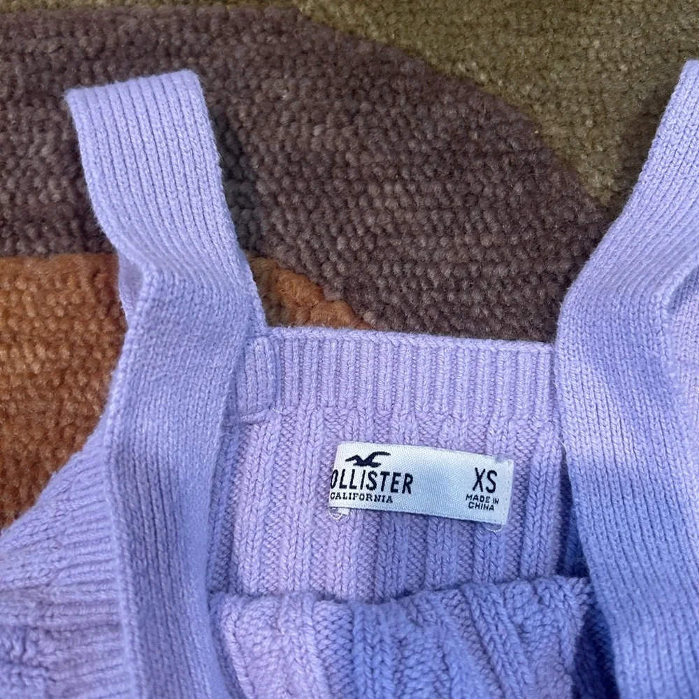 Hollister Lavender Purple Cable Knit Sweater Crop Top Cropped Tank Top Size XS